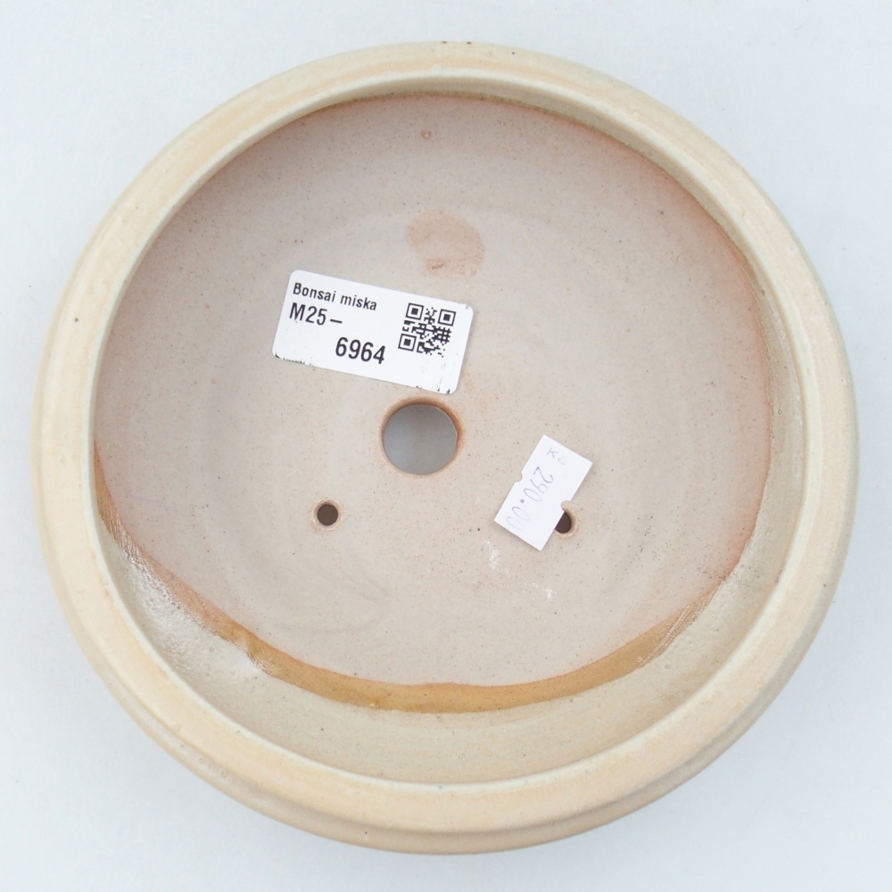Ceramiczna miska do bonsai 15 x 15 x 5 cm, kolor beżowy