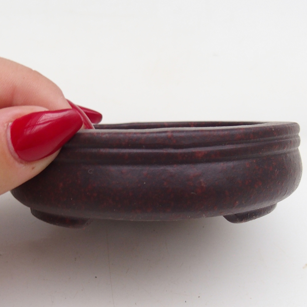 Ceramiczna miska do bonsai 9 x 9 x 2,5 cm, brązowa