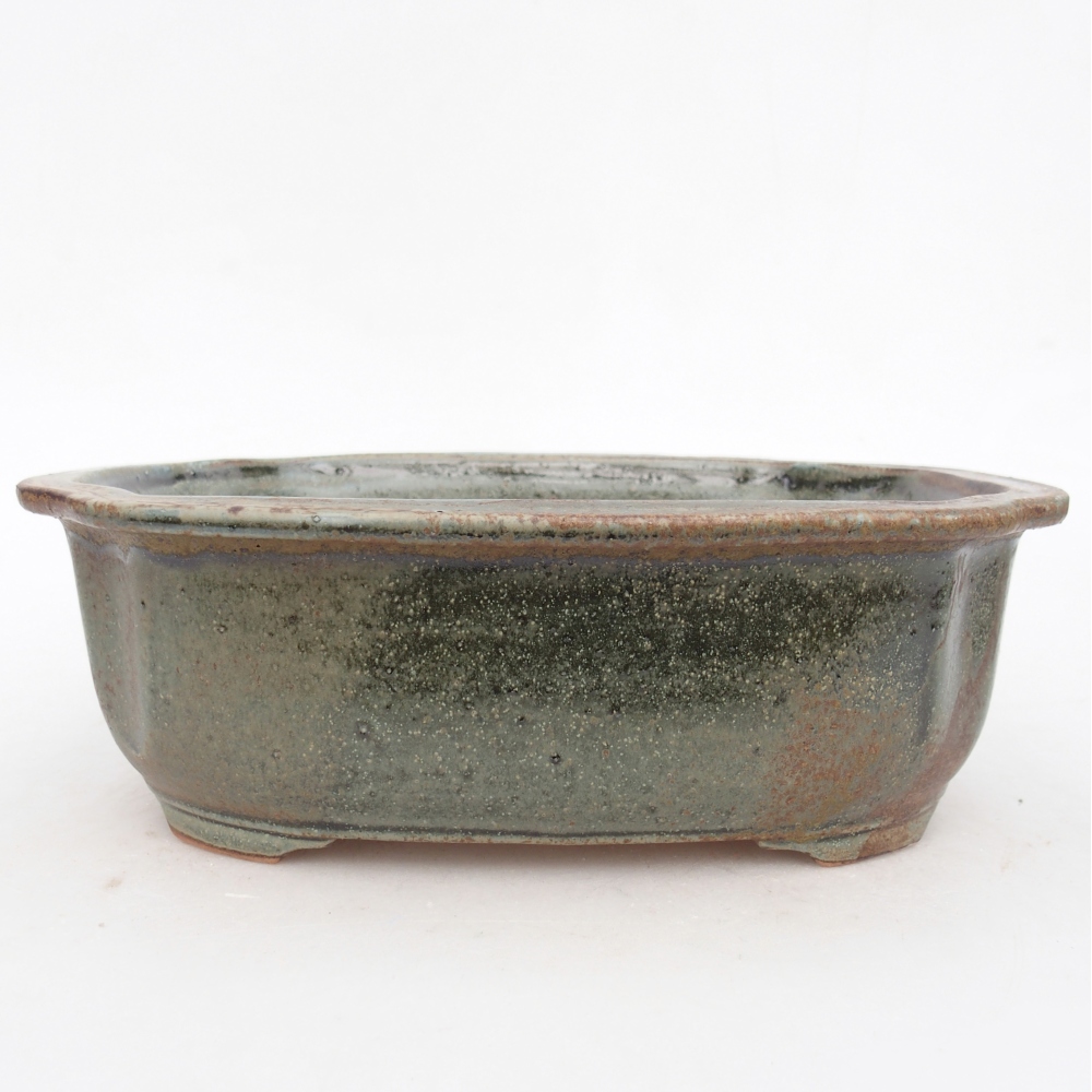 Ceramiczna miska do bonsai 22 x 18 x 7,5 cm, zielona