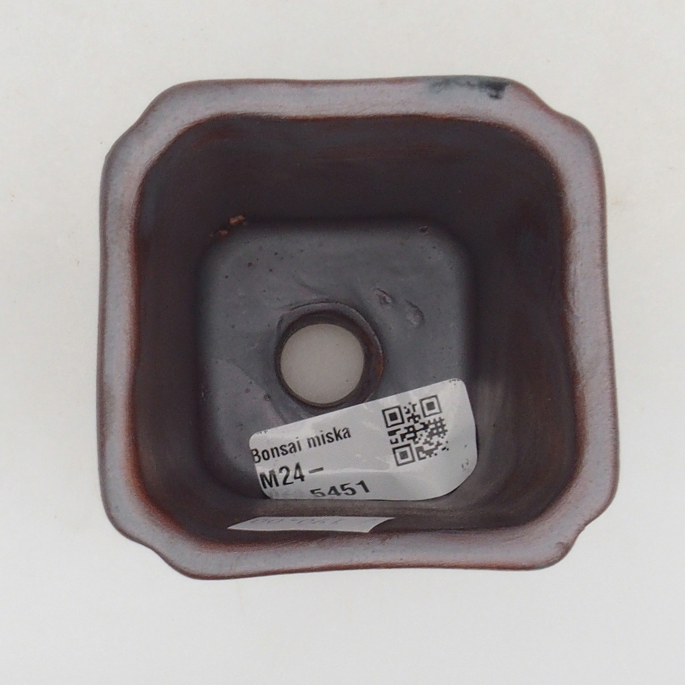 Ceramiczna miska bonsai 7 x 7 x 8 cm, kolor metaliczny
