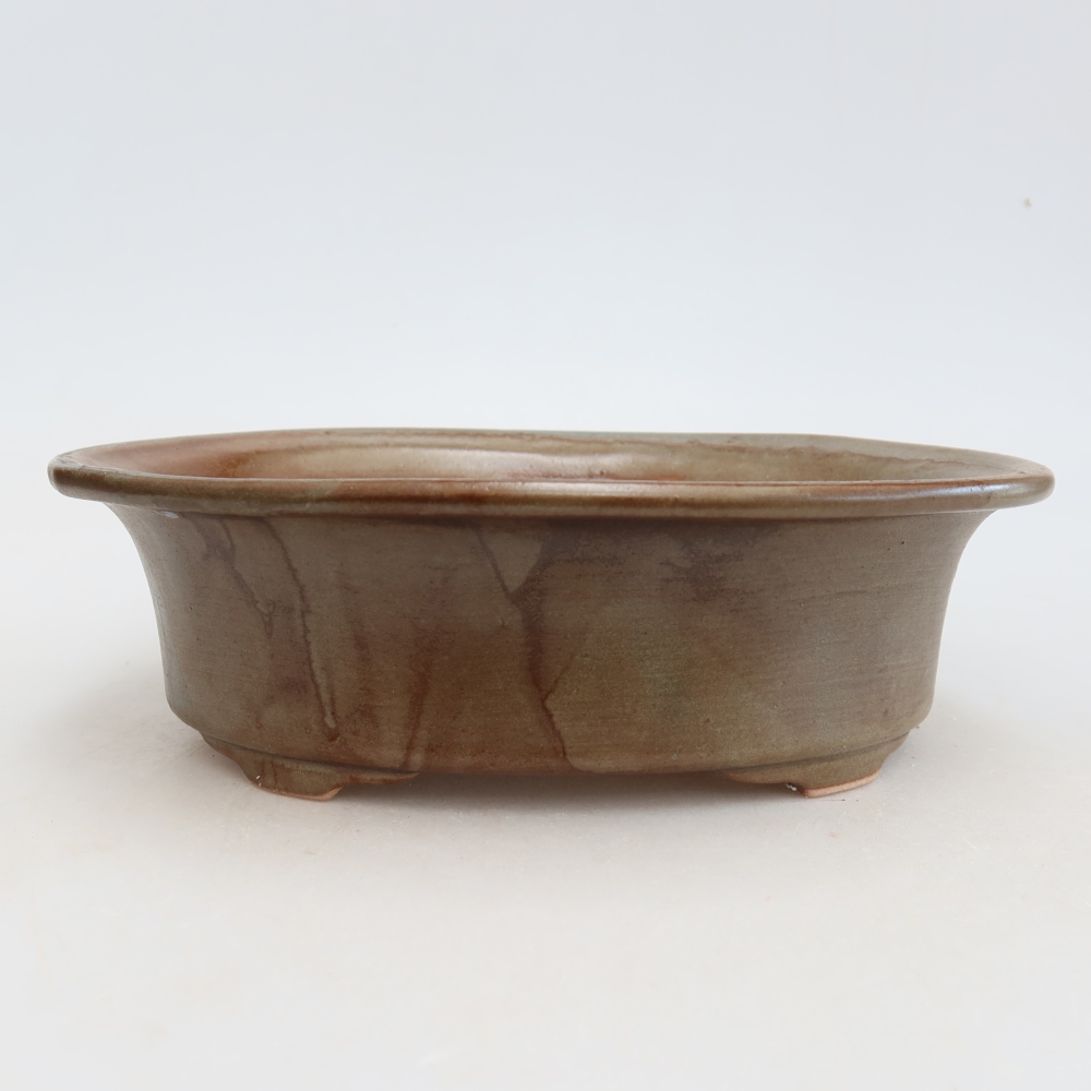 Ceramiczna miska do bonsai 22 x 17,5 x 6,5 cm, kolor brązowy