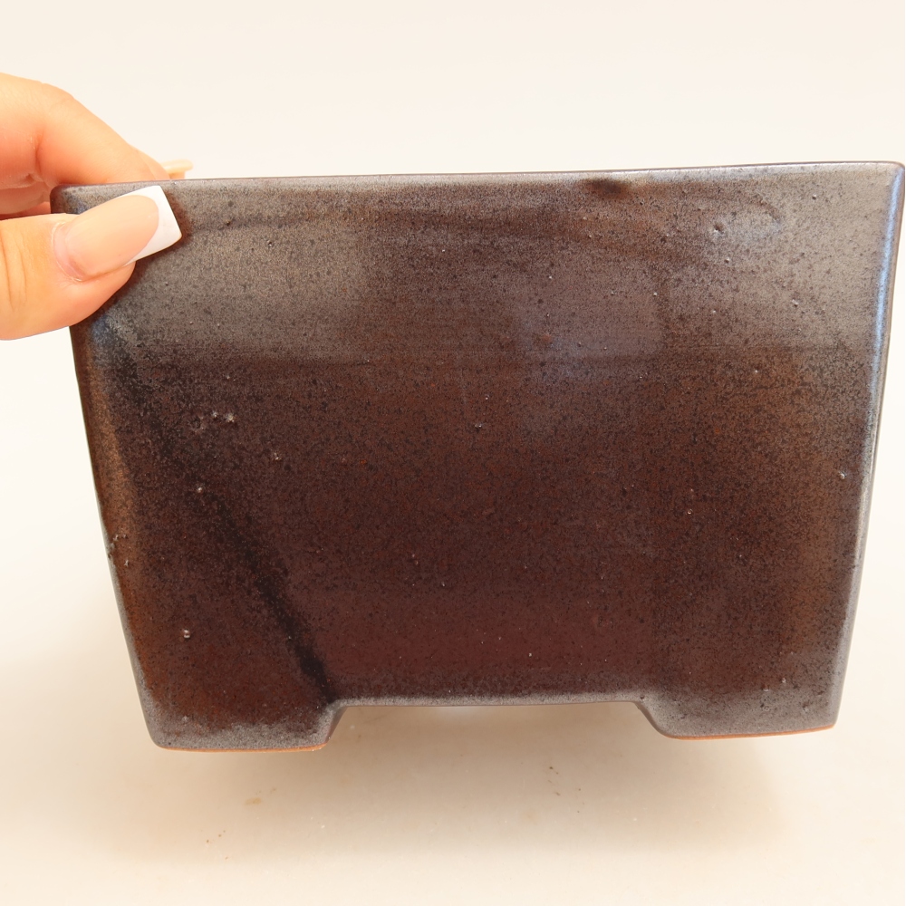 Ceramiczna miska do bonsai 15 x 15 x 10,5 cm, kolor metaliczny
