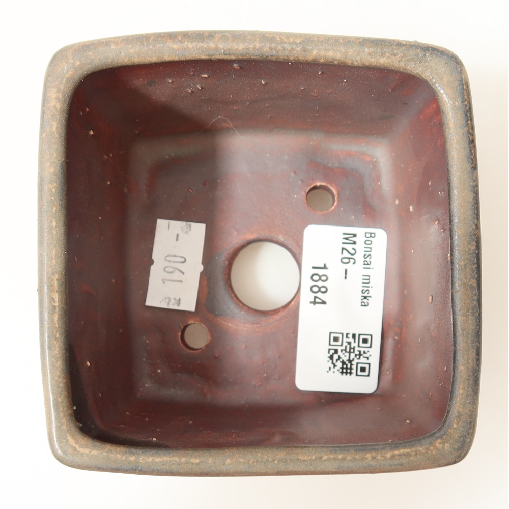 Ceramiczna miska do bonsai 8,5 x 8,5 x 5,5 cm, brązowa