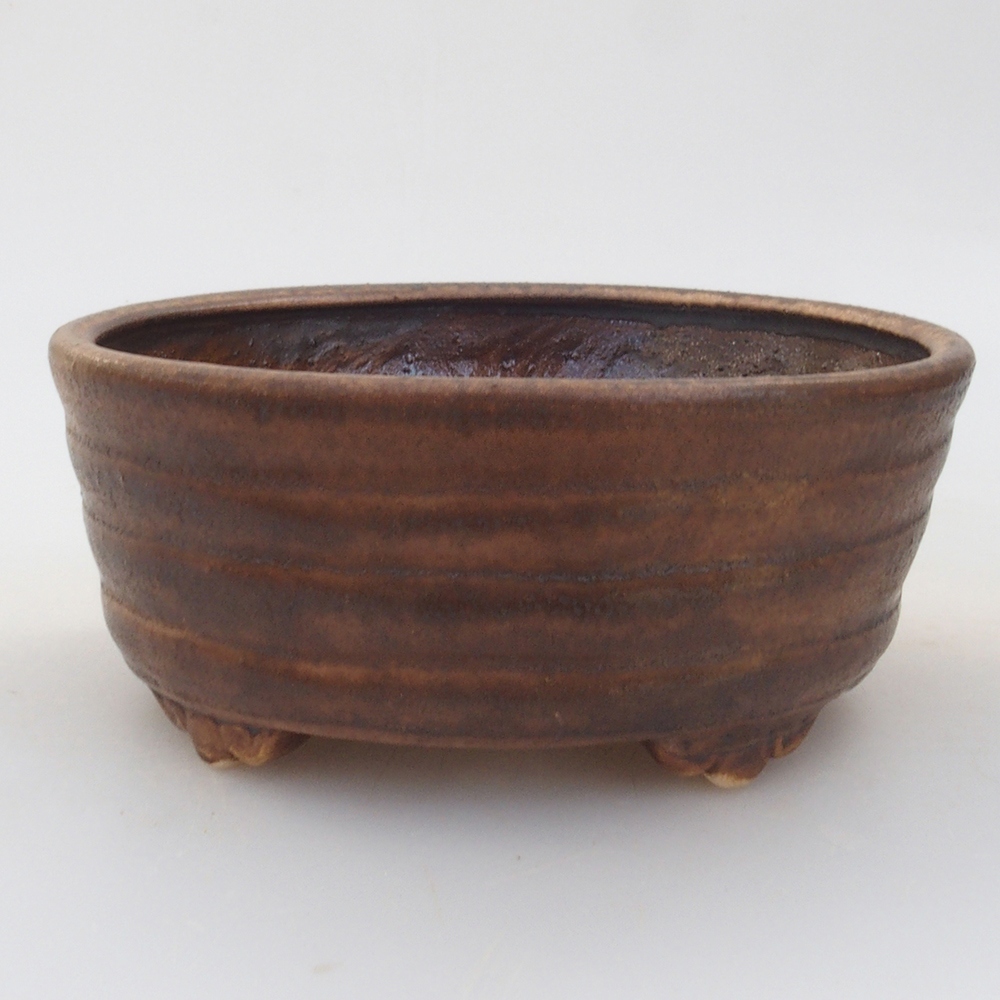 Ceramiczna miska do bonsai 10,5 x 9 x 4 cm, kolor brązowy