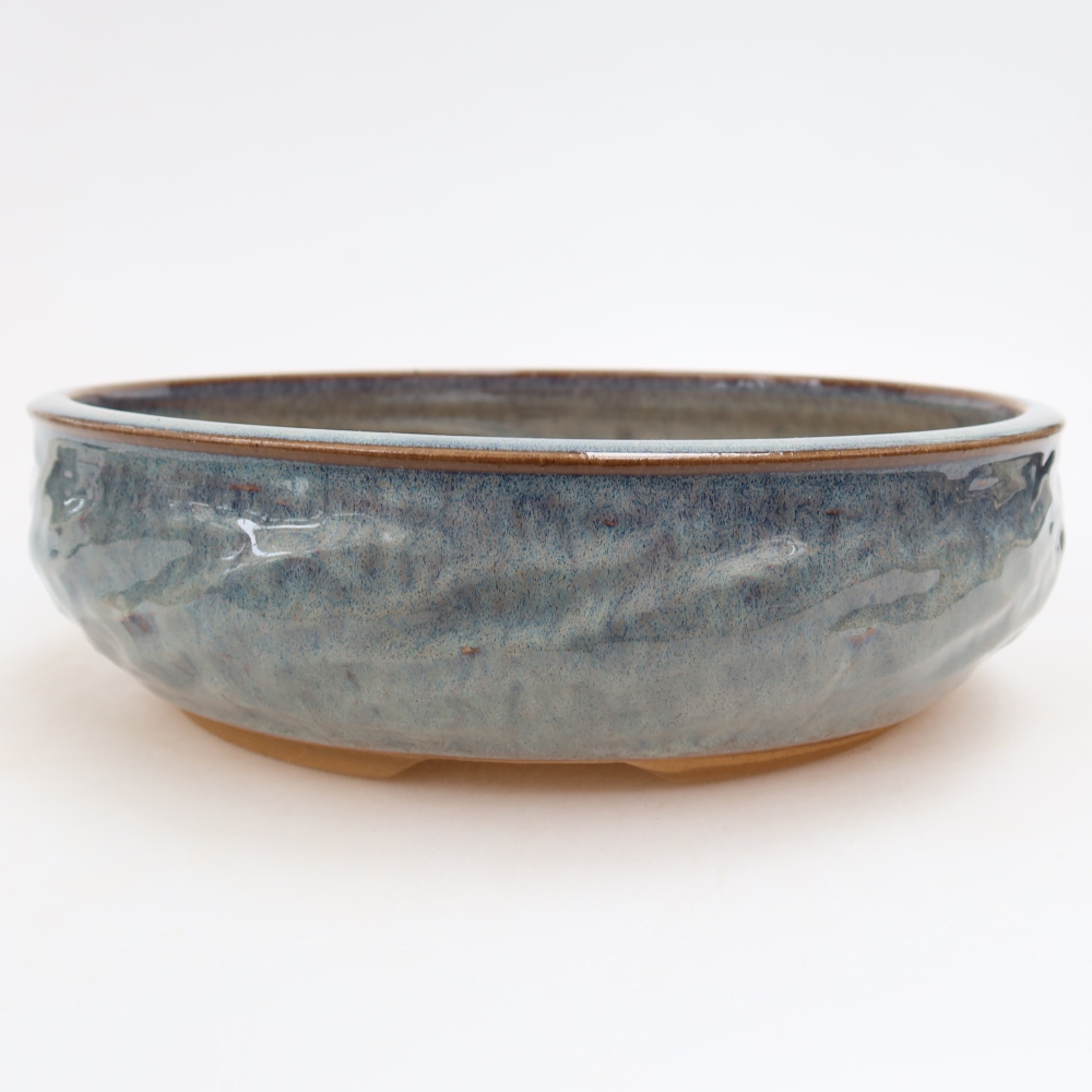 Ceramiczna miska do bonsai 21,5 x 21,5 x 6 cm, kolor szary