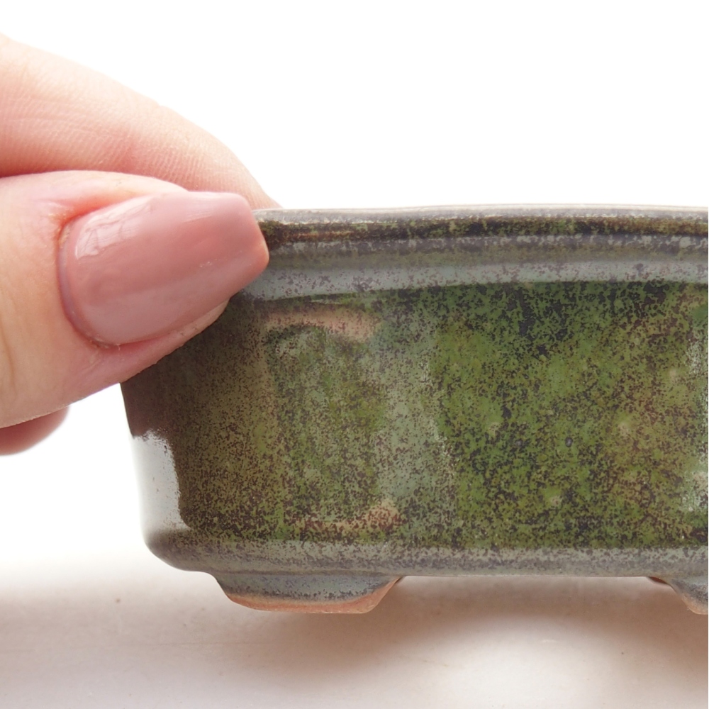 Ceramiczna miska do bonsai 9,5 x 6,5 x 3,5 cm, zielona