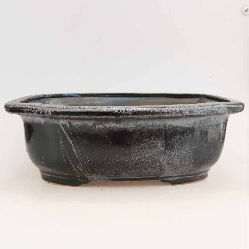 Ceramiczna miska do bonsai 30,5 x 25,5 x 10,5 cm, kolor zielony