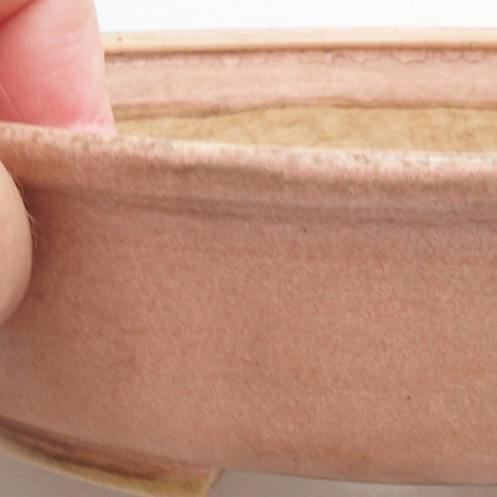 Ceramiczna miska do bonsai 17 x 15 x 4 cm, kolor różowy