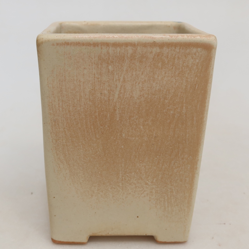 Ceramiczna miska do bonsai 7,5 x 7,5 x 10 cm, kolor beżowy