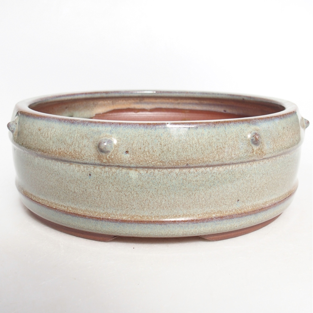Ceramiczna miska do bonsai 17,5 x 17,5 x 6,5 cm, zielona