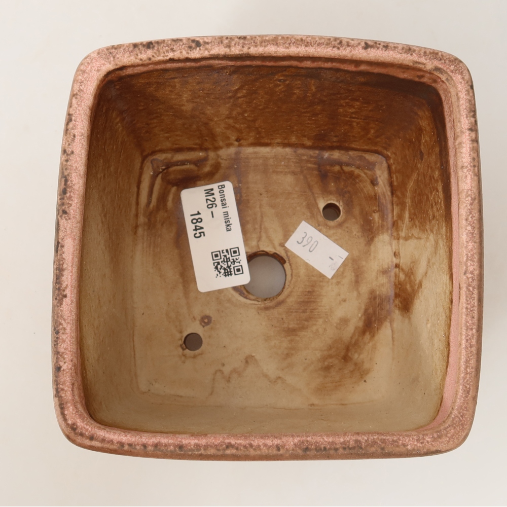 Ceramiczna miska do bonsai 13 x 13 x 8 cm, kolor różowy
