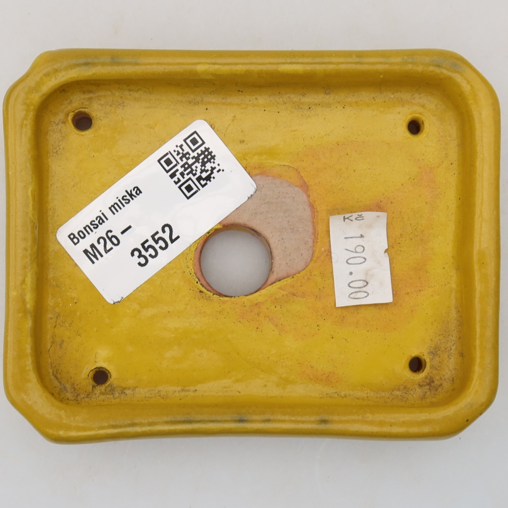 Ceramiczna miseczka do bonsai 10 x 8 x 2 cm, kolor żółty