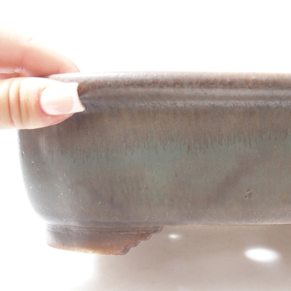 Ceramiczna miska do bonsai 25 x 21 x 8 cm, zielona