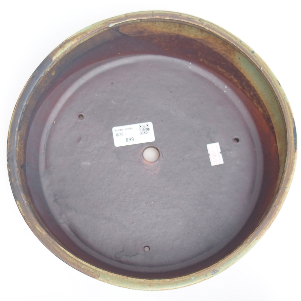 Ceramiczna miska do bonsai 24,5 x 24,5 x 7,5 cm, zielono-brązowa