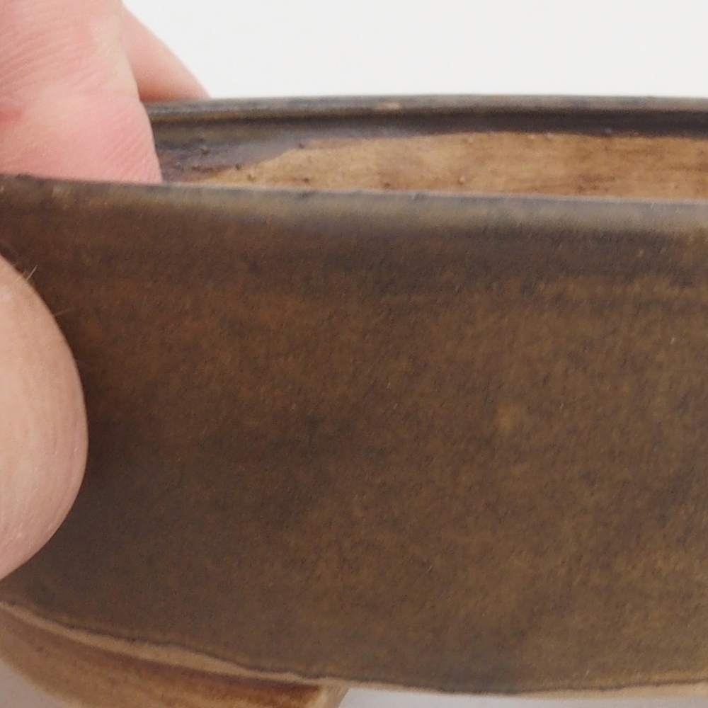 Ceramiczna miska do bonsai 9,5 x 8 x 3 cm, kolor brązowy
