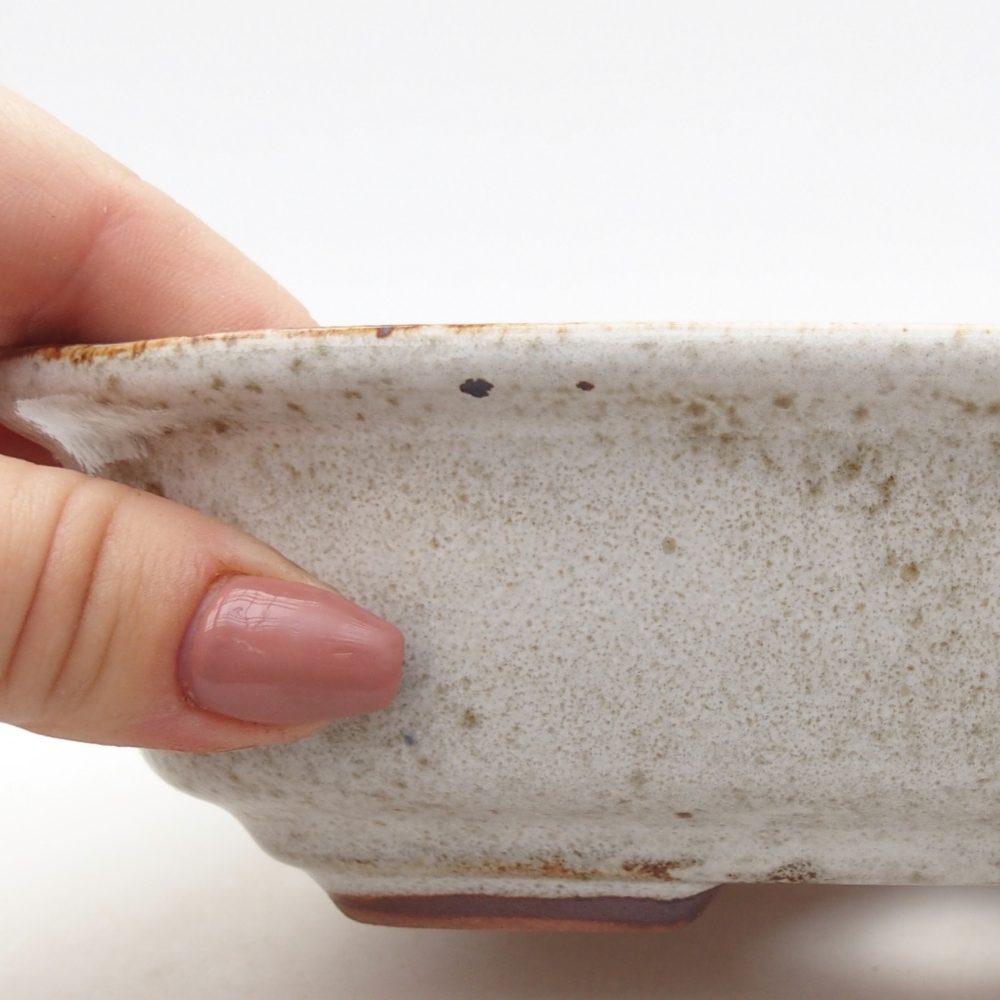 Ceramiczna miska do bonsai 18,5 x 13,5 x 5 cm, kolor biały