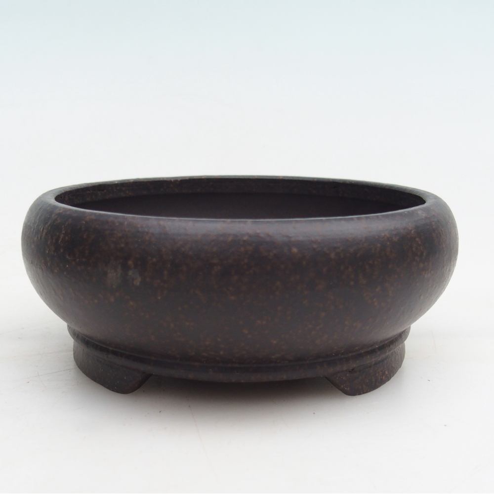 Ceramiczna miska do bonsai 12 x 12 x 5 cm, kolor brązowo-ochrowy