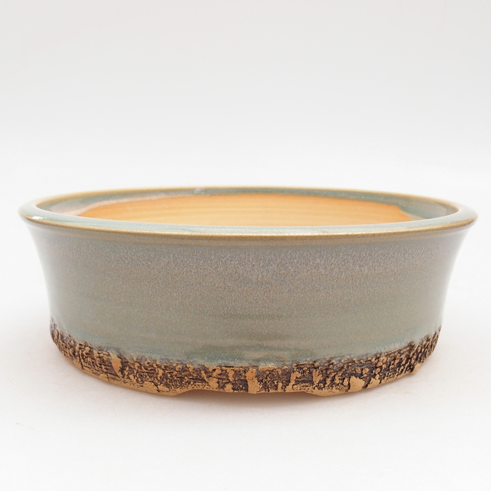 Ceramiczna miska do bonsai 19 x 19 x 6 cm, kolor zielony