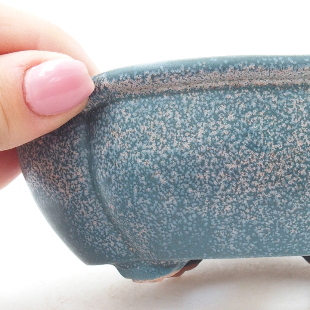 Ceramiczna miska bonsai 12,5 x 10 x 4,5 cm, kolor niebieski