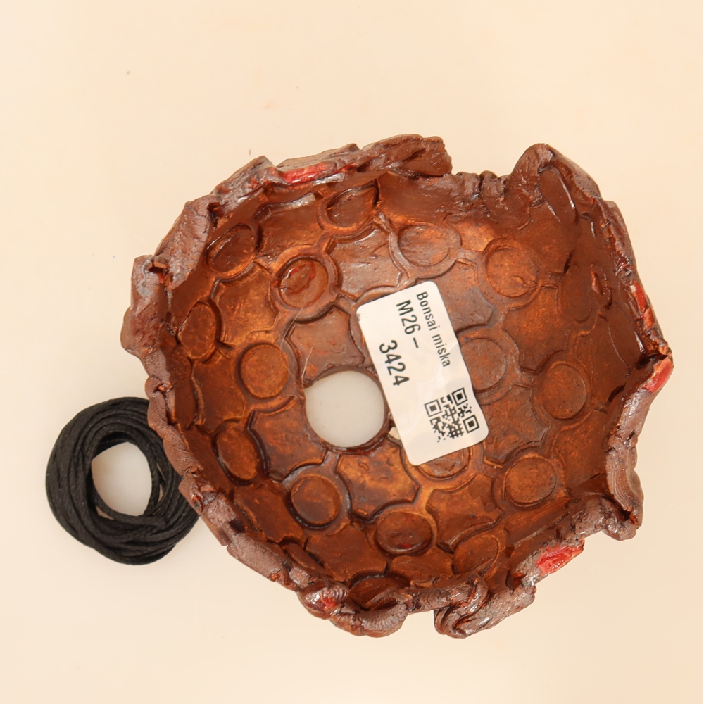 Ceramiczna skorupa do kokedamy 10 x 10 x 8 cm, kolor brązowy