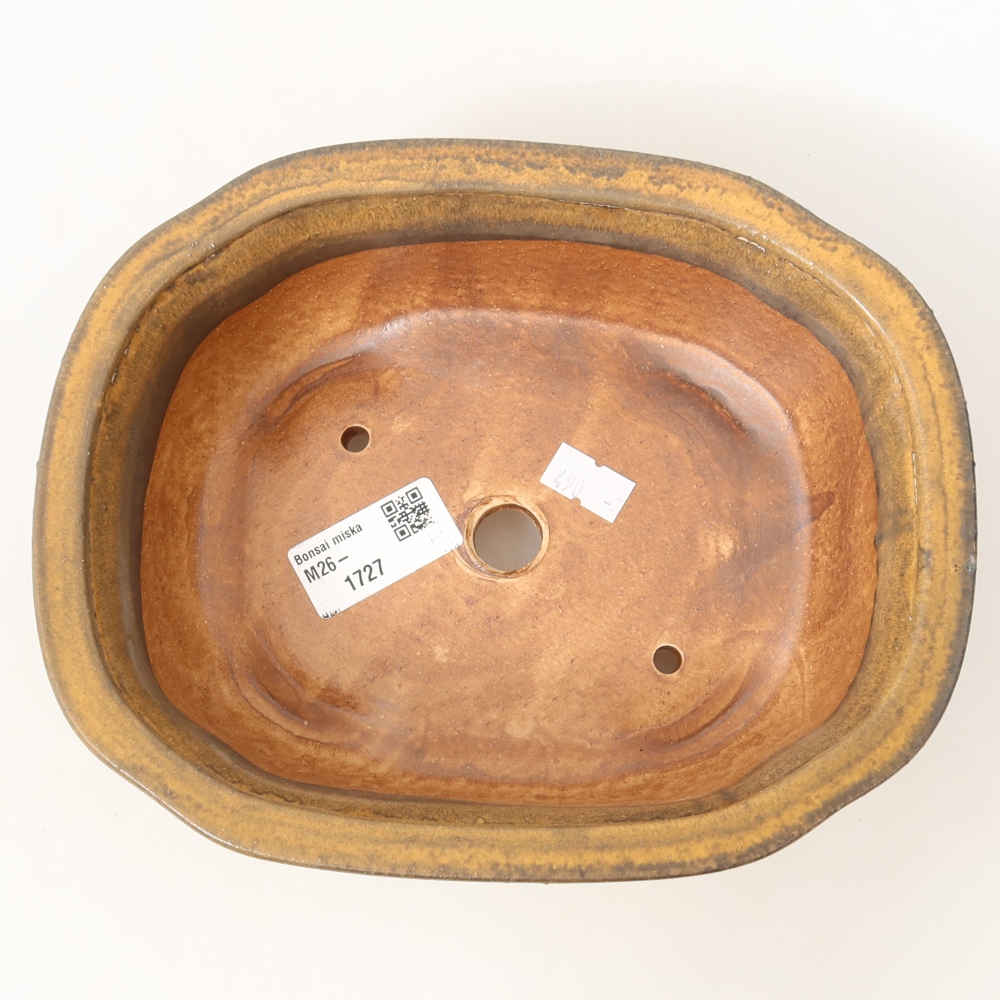 Ceramiczna miska do bonsai 20,5 x 16,5 x 7 cm, kolor brązowy