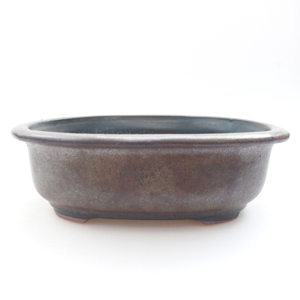 Ceramiczna miska bonsai 18 x 15 x 6 cm, kolor szary