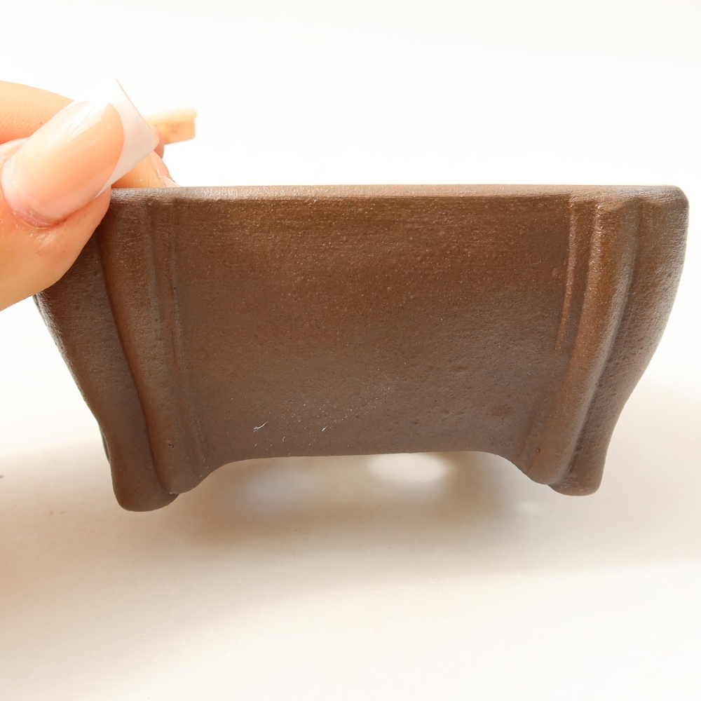 Ceramiczna miska do bonsai 10,5 x 10,5 x 4,5 cm, kolor brązowy