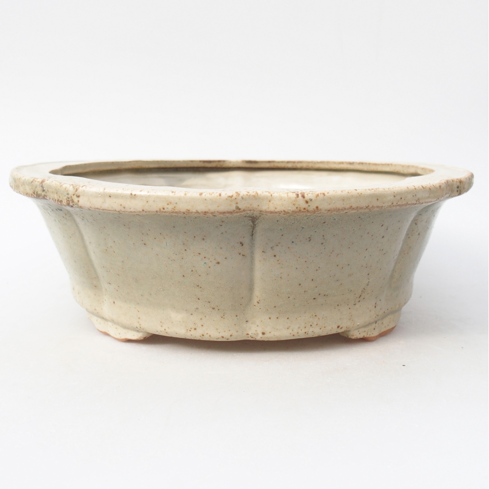 Ceramiczna miska na bonsai 26 x 26 x 8,5 cm, kolor beżowy