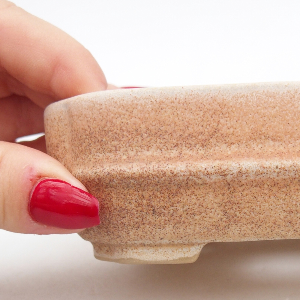 Ceramiczna miska do bonsai 12 x 10 x 4 cm, kolor beżowy