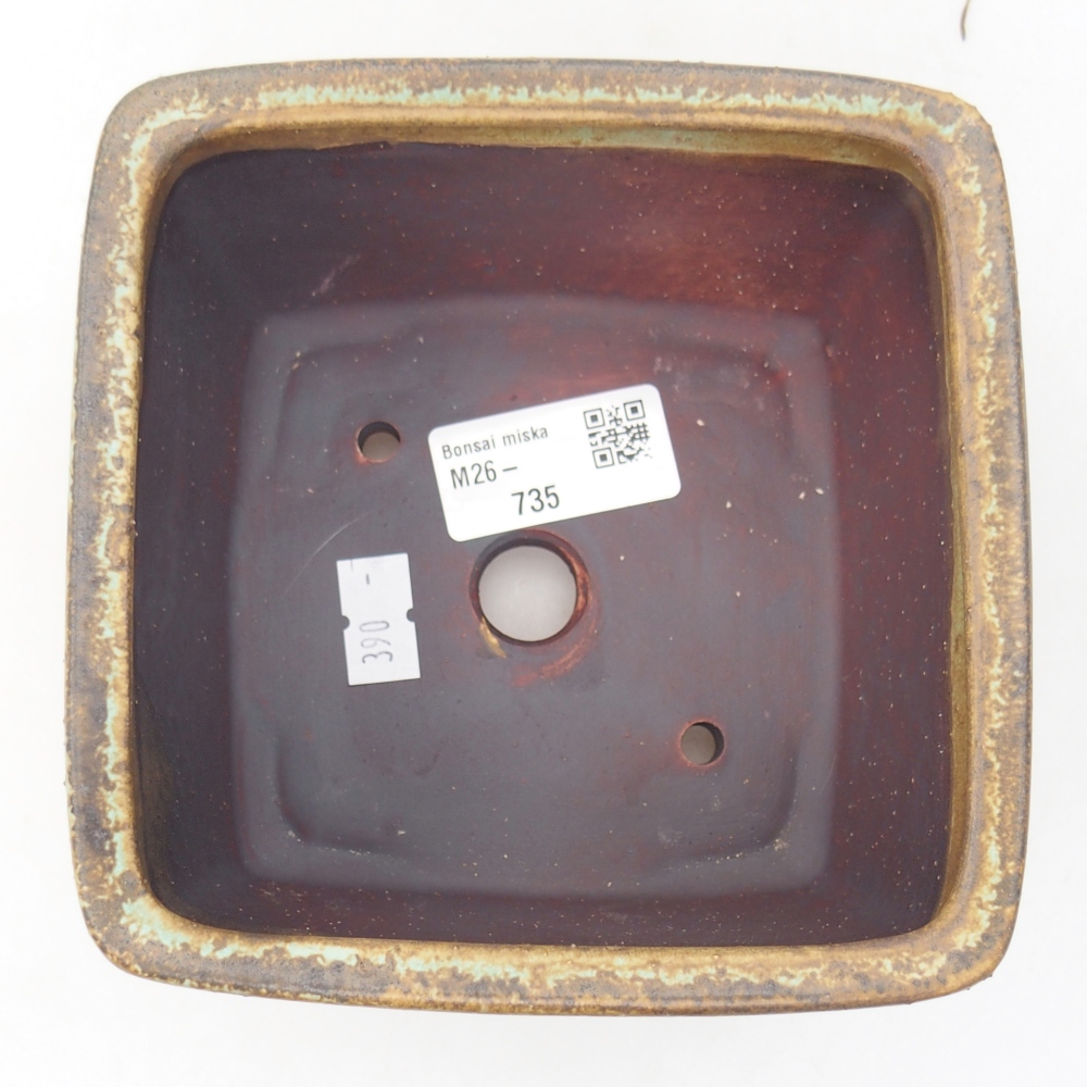 Ceramiczna miska do bonsai 12,5 x 12,5 x 8 cm, zielona