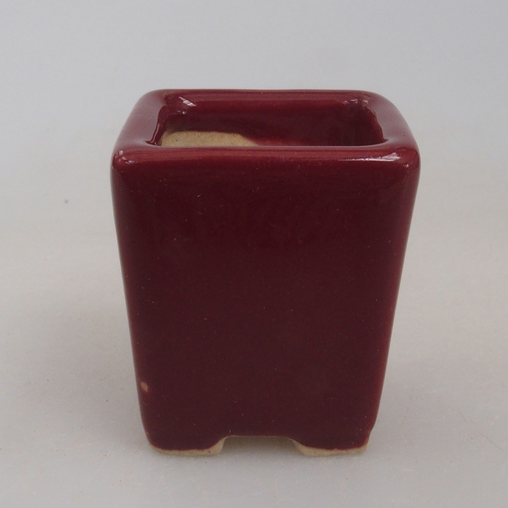 Mini miska bonsai 3 x 3 x 3,5  cm, kolor bordowy