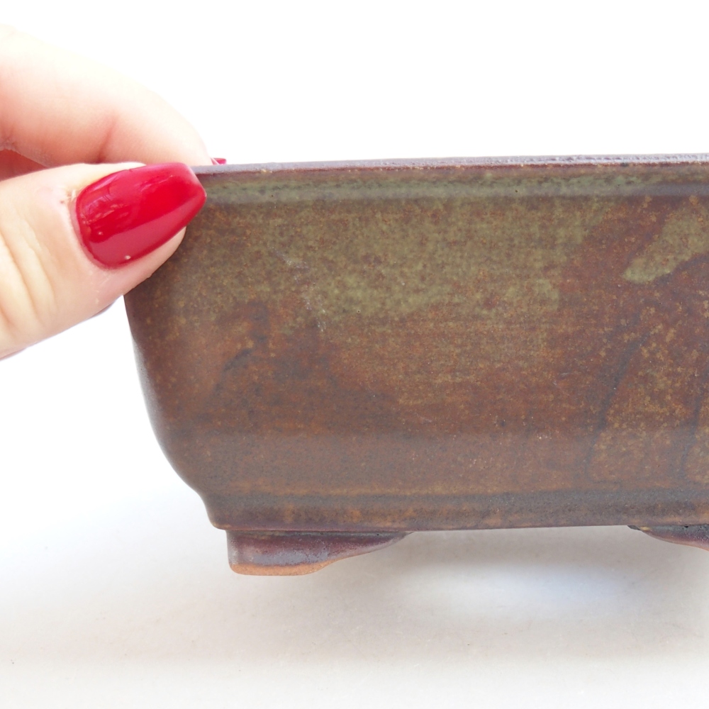 Ceramiczna miska na bonsai 13 x 10 x 5,5 cm, brązowa