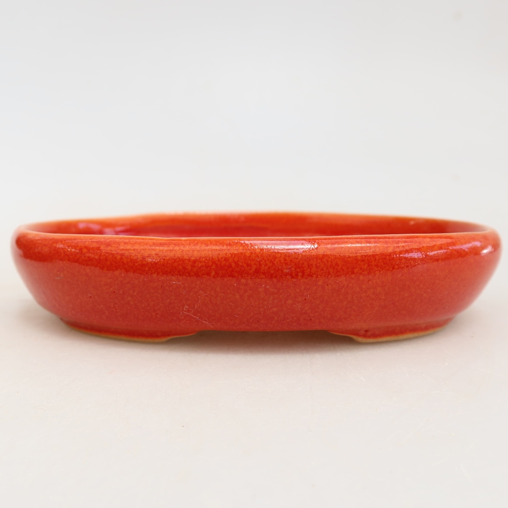 Ceramiczna miska do bonsai 13 x 9,5 x 2,5 cm, kolor pomarańczowy