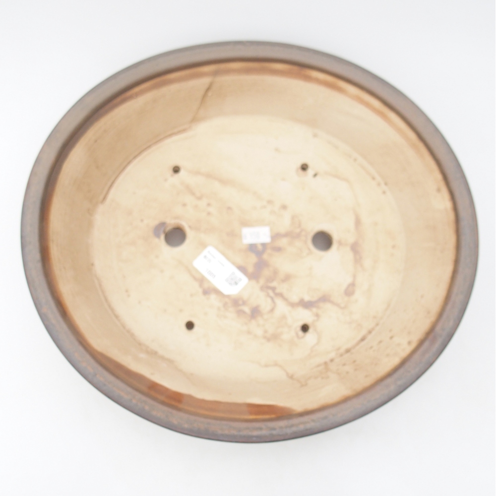 Ceramiczna miska na bonsai 32 x 29 x 7 cm, brązowa