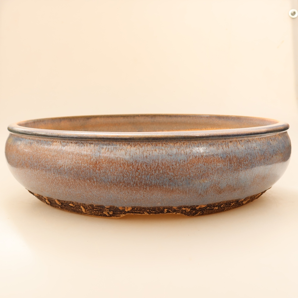 Ceramiczna miska do bonsai 32,5 x 32,5 x 8 cm, kolor niebieski – WYŁĄCZNIE ODBIÓR OSOBISTY lub transport na palecie