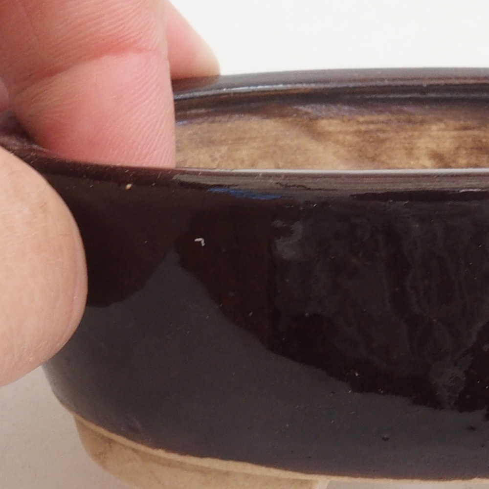 Ceramiczna miska do bonsai 9,5 x 8 x 3 cm, kolor brązowy