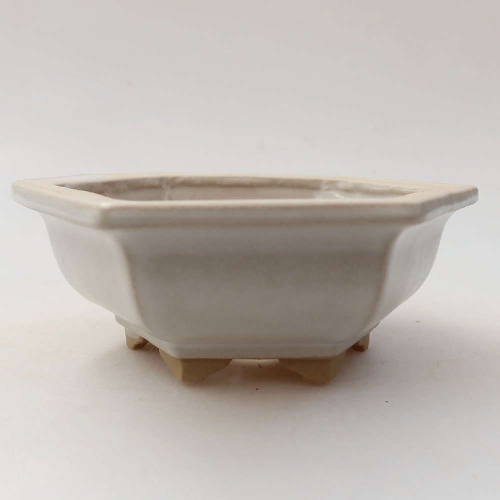 Ceramiczna miska do bonsai 12 x 10,5 x 4,5 cm, kolor biały