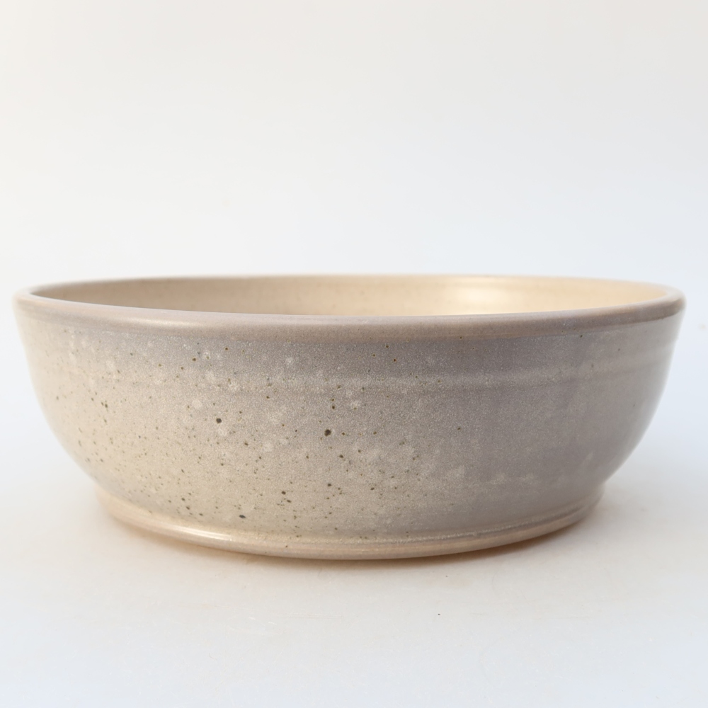 Ceramiczna miska do bonsai 20 x 20 x 6,5 cm, kolor beżowy