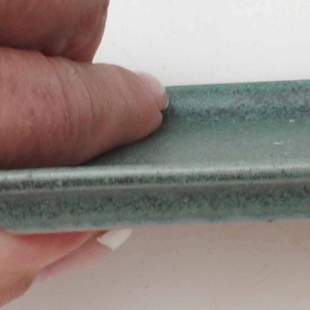 Miska bonsai prostokątna D5-S - 11,5 x 8,5 x 1 cm - zielony