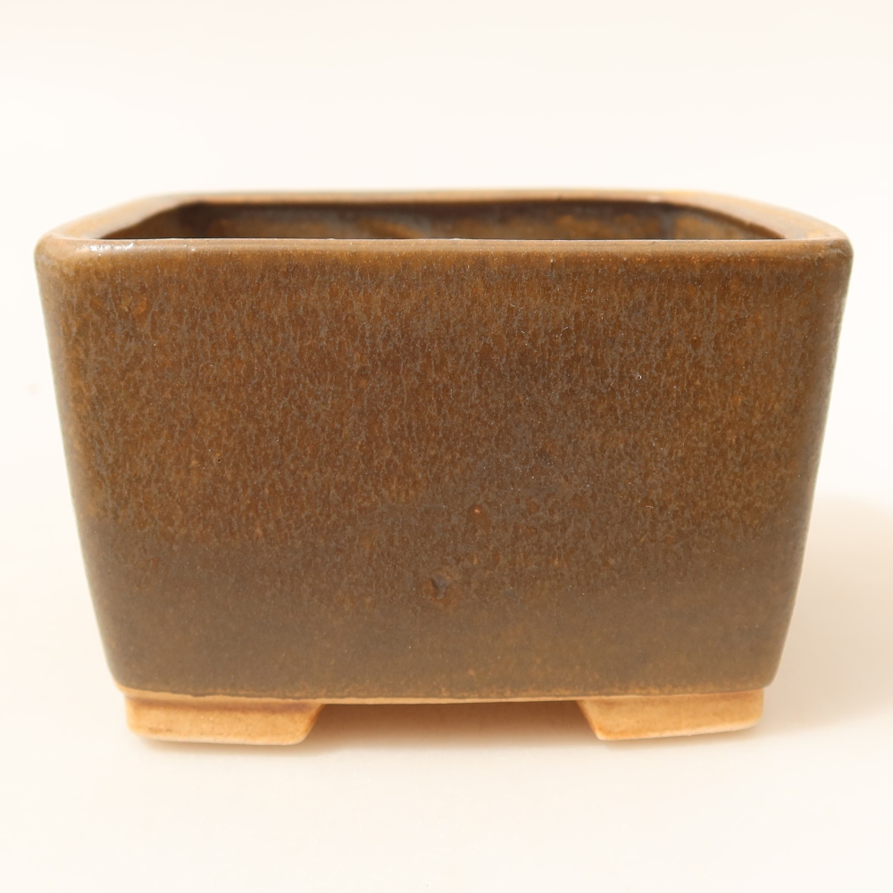 Ceramiczna miska do bonsai 10,5 x 10,5 x 7 cm, kolor brązowy