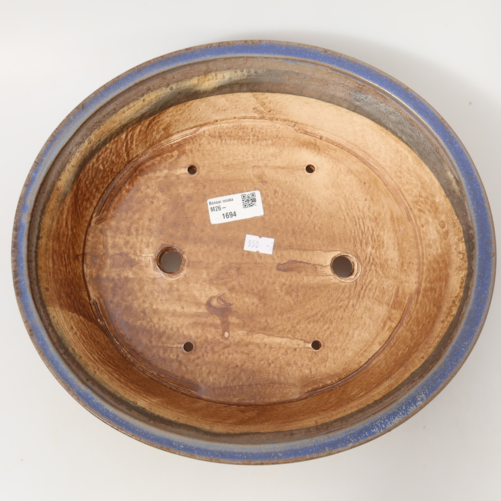 Ceramiczna miska do bonsai 31,5 x 28 x 7 cm, kolor niebieski