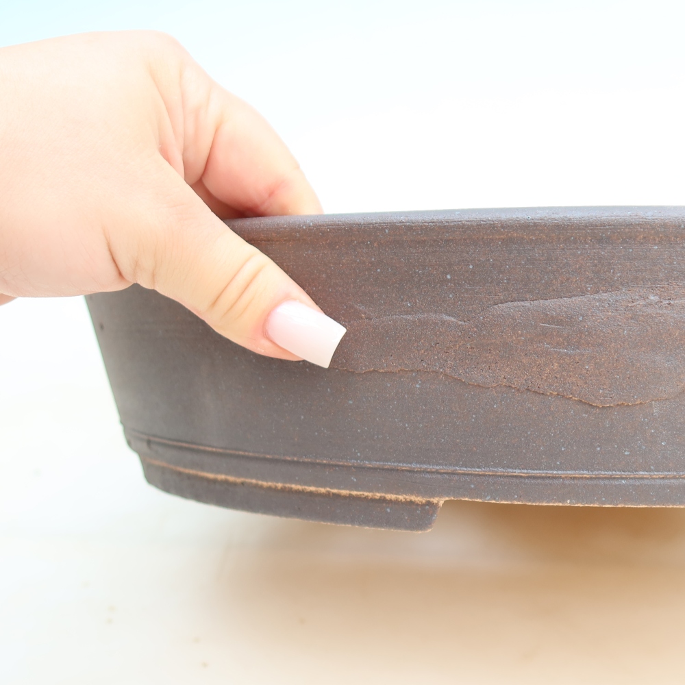Ceramiczna miska do bonsai 38 x 30,5 x 7,5 cm, kolor brązowy