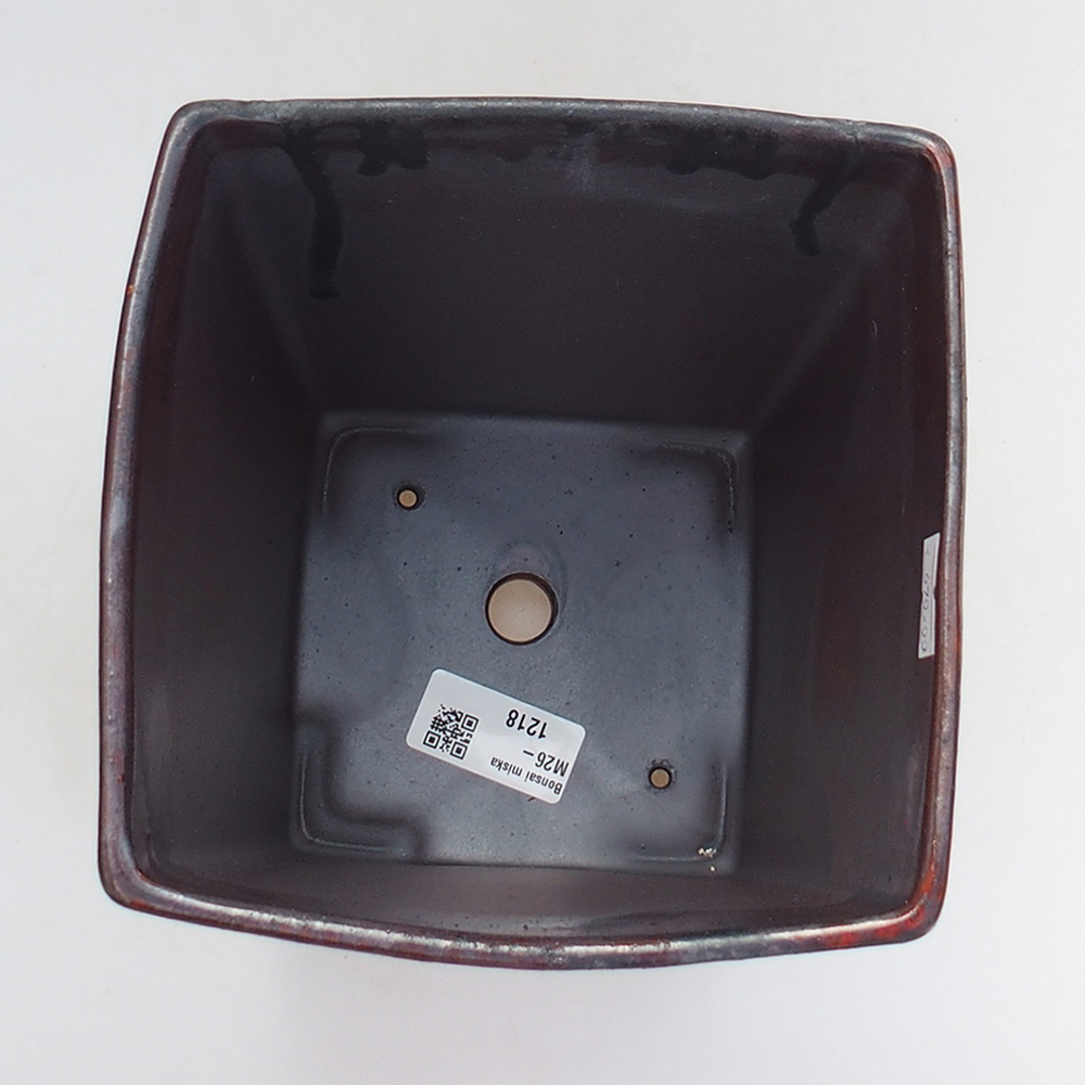 Ceramiczna miska do bonsai 15 x 15 x 19 cm, kolor czerwony