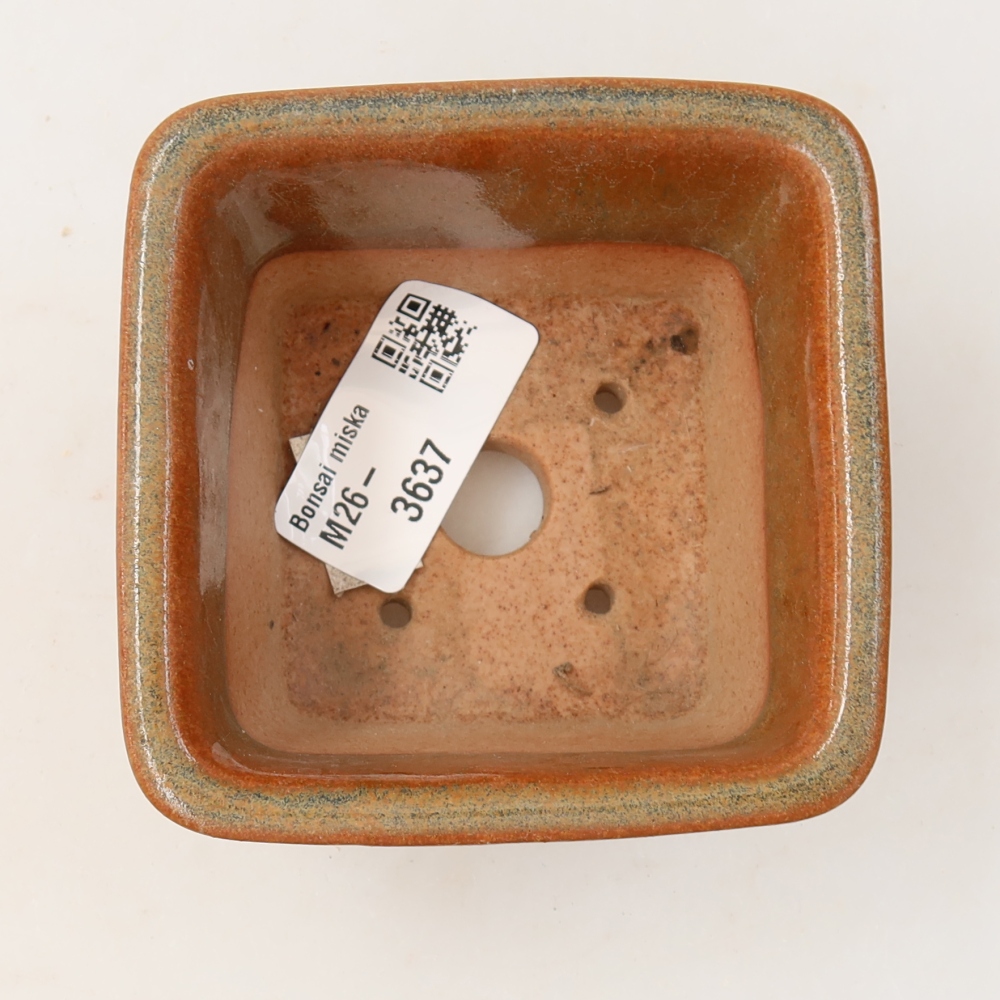 Ceramiczna miska do bonsai 8,5 x 8,5 x 5,5 cm, brązowa