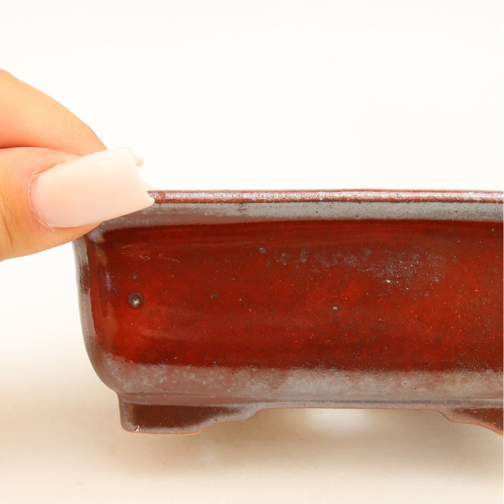 Ceramiczna miska do bonsai 12 x 10 x 5 cm, kolor czerwony