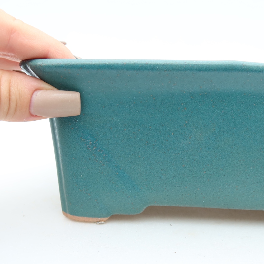 Ceramiczna miska do bonsai 18 x 13,5 x 7,5 cm, kolor niebieski