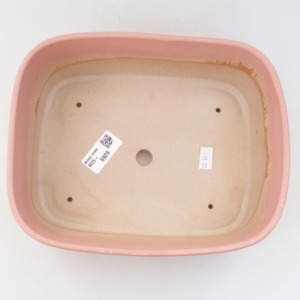 Ceramiczna miska na bonsai 23 x 18 x 7,5 cm, różowa