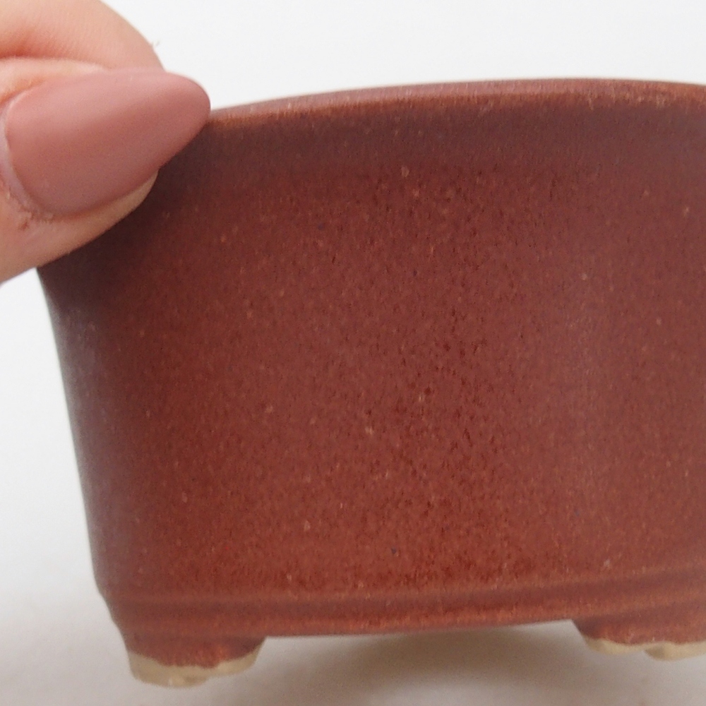 Ceramiczna miska na bonsai 9 x 9 x 5 cm, bordowa