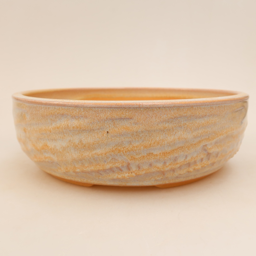 Ceramiczna miska do bonsai 22 x 22 x 7 cm, kolor beżowy