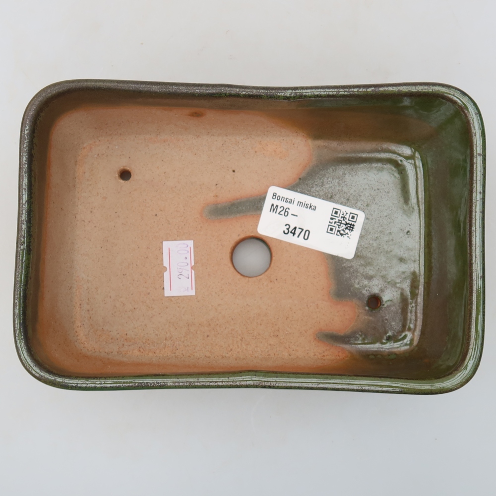 Ceramiczna miska do bonsai 16 x 10,5 x 5,5 cm, kolor zielony